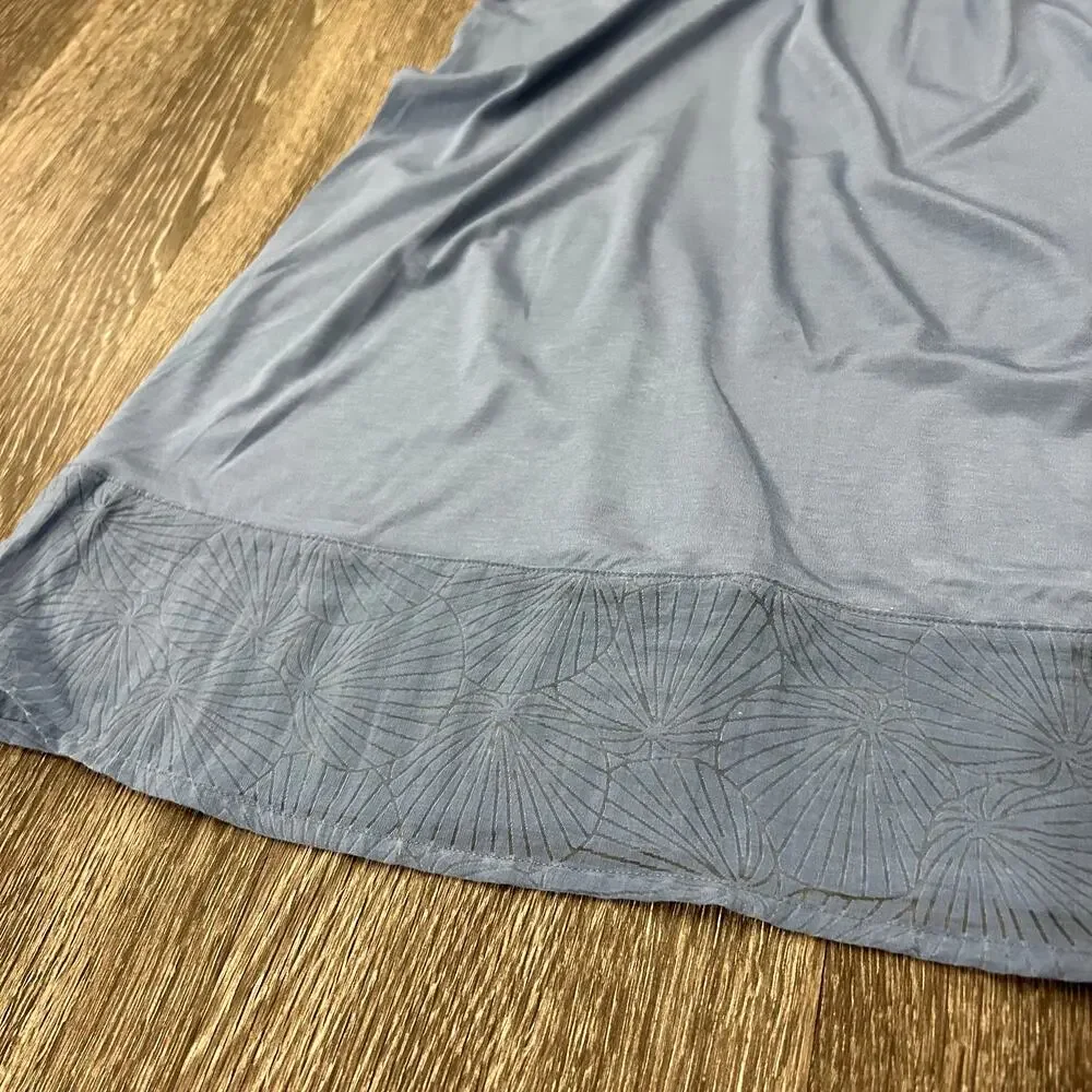 NEW Hanro Blue Modal Silk Nightgown Size M Sleeveless Soft Knit Lounge Dress EUC